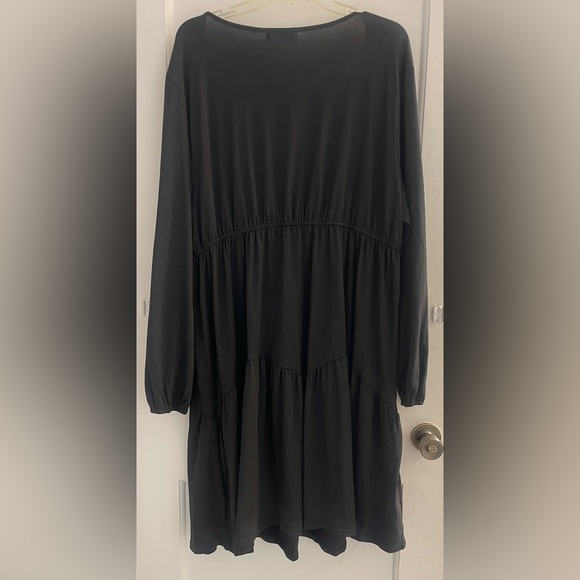 KOJOOIN Womens Long Sleeve Ruffle Hem Boho Midi Dress - Picture 2 of 9